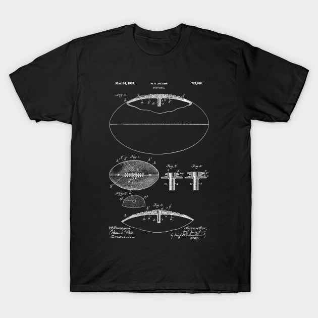 PATENT DRAWING / 1903 - Foot Ball - white T-Shirt by Daniel Coulmann